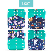 Load image into Gallery viewer, 4PCS/SET Washable Eco-friendly Diaper Ecological Adjustable Nappy Reusable Cloth Diapers Set For Baby and Kids