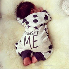 Load image into Gallery viewer, Fashion "It wasnt me " Baby Boy Girl Clothes Newborn Toddler Long-sleeved Dot jumpsuit Infant Clothing set Outfits