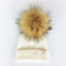 Load image into Gallery viewer, Winter Baby Boy Girl Artificial Pompom Knitted Hat Toddler Kids Caps With Pompon for Newborn