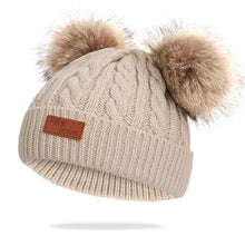 Load image into Gallery viewer, New Fashion Children Winter Hats Baby Kids Girl Solid Knitted Beanies Caps Hair thick ball And Modern Gloves