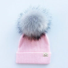 Load image into Gallery viewer, Winter Baby Boy Girl Artificial Pompom Knitted Hat Toddler Kids Caps With Pompon for Newborn