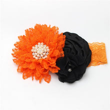 Load image into Gallery viewer, Luxury Modern Handmade Flower Headband Newborn Infant Pearl Flowers With Lace wide Headbands Bebes Hair Accessories Bow