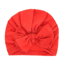 Load image into Gallery viewer, Modern Luxury Baby Girl Lovely Soft Winter Big Bow Turban Bonnet Cotton Caps For Girls Baby