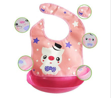 Load image into Gallery viewer, Baby Waterproof Silicone Bibs Burp Cloths Washable Roll Up Crumb Catcher Feeding Bib