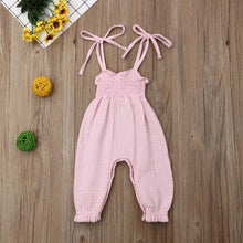 Load image into Gallery viewer, Baby Summer Clothes Sleeveless Strap Pants Solid Overalls Cotton Outfits Jumpsuits/ Romper for Girls