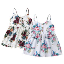 Load image into Gallery viewer, Toddler Baby Girls Flower Dress with Sleeveless V Neck dress for Party Holiday Beach Day For Girls