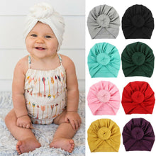 Load image into Gallery viewer, Newborn Toddler Baby Girl Turban Cotton Beanie Hat Warm Soft Cap Solid Knot Soft Wrap In Modern Style