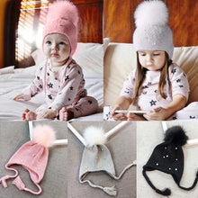 Load image into Gallery viewer, Beautiful Newborn Cute Pearl Winter Warm Knit Pompom Hats Infant Kids Soft Hat For Baby Boy And Girls