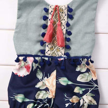 Load image into Gallery viewer, Baby Romper Floral Tassels Sleeveless Backless Jumpsuit for Newborn Baby Girl