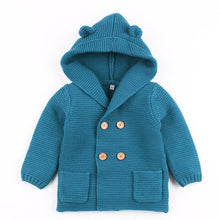 Load image into Gallery viewer, Winter Hooded Knitted Long Sleeve Sweaters For Newborn Babies