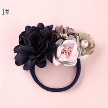 Load image into Gallery viewer, Modern Fashion Floral Headband Newborn Baby Elastic Hairbands Pearl Fresh Style Bow Knot For Girls