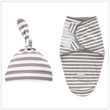 Load image into Gallery viewer, Baby Swaddle Blanket With Cap For Newborn Wrap Cotton Swaddling Bag Baby Envelope Sleep sack Blanket .