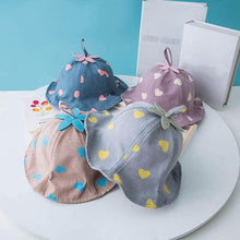 Load image into Gallery viewer, Baby Sun Hat Heart Print Baby Boy/Girl Hat Outdoor Kids Bucket Hat Children Hat Baby Beach Caps Beanie For Girls