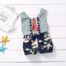 Load image into Gallery viewer, Baby Romper Floral Tassels Sleeveless Backless Jumpsuit for Newborn Baby Girl