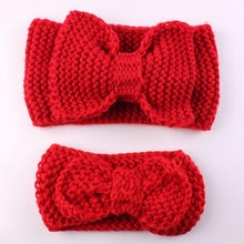 Load image into Gallery viewer, Handamde Mom and Daughter Elasticity Headband Solid Knitted Bowknot Hairband Hair Accessories For Mom and Baby