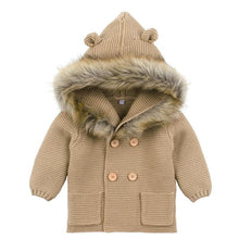 Load image into Gallery viewer, Winter Fashionable Sweaters For Baby Cardigans Autumn Hooded Newborn Knitted Jackets Cartoon Bear Children Long Sleeve Clothing