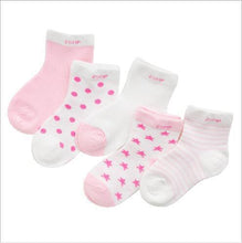 Load image into Gallery viewer, 5 Pairs Pack Children's Summer Mesh Socks Ultra-thin Breathable With Stars Moon Print For Boys And Girls