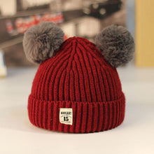 Load image into Gallery viewer, Modern Trend New Baby Beanies Hats Children Knitted Pompom Winter Autumn Cute Cap Warm Girl Hat With Two Balls