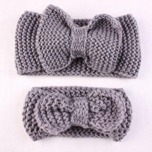 Load image into Gallery viewer, Handamde Mom and Daughter Elasticity Headband Solid Knitted Bowknot Hairband Hair Accessories For Mom and Baby