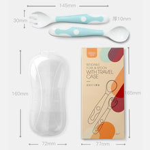 Load image into Gallery viewer, 2Pcs Bendable Baby Spoon Fork Set Toddler Infant Learning Tableware Flatware Utensils Kids Cutlery With Storage Box
