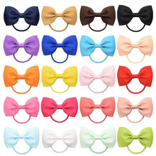 Load image into Gallery viewer, Luxury Handamde Small Baby Elastic Rubber band Head rope Mini Solid Ribbon Bow Tie For Girls Hair Accessories
