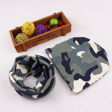 Load image into Gallery viewer, Modern Children Hat Scarf Set Camouflage Print Cotton Baby Beanie Collar for Baby Boy/Girl Cap Kids Warm Hats Scarves Design