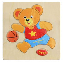 Load image into Gallery viewer, 3D Wooden Children Interesting Puzzle Toys With Animals and Cars Exellent Puzzles Intelligence Kids Early Educational Toys For Children