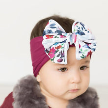 Load image into Gallery viewer, Infant Nylon Print Fabric Headband Baby Girl Headbands for Girls Bows Baby Turban Headwrap Newborn Hairband For Girls