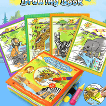 Load image into Gallery viewer, Modern Coloring Magic Water Drawing Book With Pen For Kids and Baby Educational Toy Animals Painting Writing Doodle Cloth Book Kids Drawing Board
