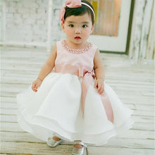 Load image into Gallery viewer, Luxury Designer Handmade Pink Dress for First Birthday Party Girl Baby Clothing Ball Toddler Girls Dress
