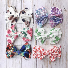Load image into Gallery viewer, Infant Nylon Print Fabric Headband Baby Girl Headbands for Girls Bows Baby Turban Headwrap Newborn Hairband For Girls