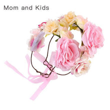 Load image into Gallery viewer, Luxury Handamde Mommy and Baby Flower Headband Large Flower Crown Mother Kids Flowers Headwear For Celebration