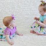 Load image into Gallery viewer, Summer Princess Floral Romper Dress For Baby Girl with Lace Sleeve+Headband For Little Princess