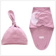 Load image into Gallery viewer, Baby Swaddle Blanket With Cap For Newborn Wrap Cotton Swaddling Bag Baby Envelope Sleep sack Blanket .