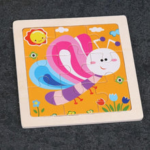 Load image into Gallery viewer, 10pcs Of Wood Puzzle Baby Young Children Early Lessons Learned Intelligence Cartoon Animal Puzzle Wooden Toys Education Puzzles