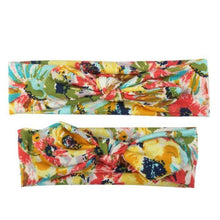 Load image into Gallery viewer, Modern Handmade Mother Baby Turban Matching Headband Mom Daughter Rabbit Ears Headbands Floral Print Bow