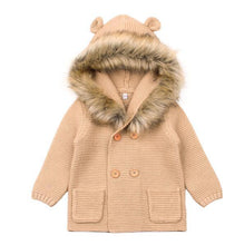 Load image into Gallery viewer, Winter Fashionable Sweaters For Baby Cardigans Autumn Hooded Newborn Knitted Jackets Cartoon Bear Children Long Sleeve Clothing