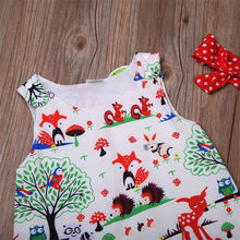 Load image into Gallery viewer, Summer Baby Girl Clothes Toddler Floral Headband Cartoon Dress Dot Shorts Outfits Clothes set 0-24M For Baby Girls With Bow