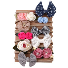 Load image into Gallery viewer, Luxury Modern 10PCS Set Kids Headband Bow For Girl Rabbit Ear Hairbands Turban Knot Kids Turbans Accessories Headband