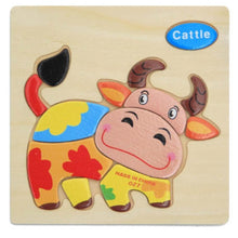 Load image into Gallery viewer, 3D Wooden Children Interesting Puzzle Toys With Animals and Cars Exellent Puzzles Intelligence Kids Early Educational Toys For Children
