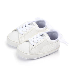 Load image into Gallery viewer, Baby Boy Girl Classic Sports Sneakers Newborn PU Leather Non-slip First Walkers With Bow Infant Toddler Soft Shoes