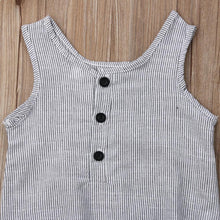 Load image into Gallery viewer, Modern Retro Summer Newborn Baby Girl / Boy Sleeveless Button Bodysuit Outfits Set Romper In elegant Deisgn