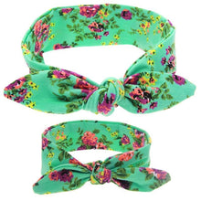 Load image into Gallery viewer, Mother & Baby Headbands Print Floral Elastic Hair Bands Parent-Child Hair Accessories Bow For Baby Girls Bow in Modern Design
