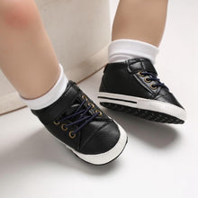 Load image into Gallery viewer, Newborn PU Leather Shoes Winter Fashion Baby Soft Sole Canvas Sneakers 0-12 Months Baby Boy And Girl