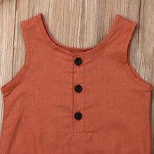Load image into Gallery viewer, Modern Retro Summer Newborn Baby Girl / Boy Sleeveless Button Bodysuit Outfits Set Romper In elegant Deisgn
