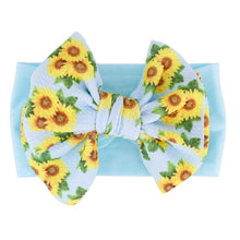 Load image into Gallery viewer, Handmade Bow Flowers Baby Headbands Printed Bowknot Elastic Baby Turban Newborn Hair Accessories For Baby Girls