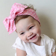 Load image into Gallery viewer, Modern Big Bowknot Headband For Baby Girls Bow hair band dot Cotton turban Head Wrap Hair Accessories