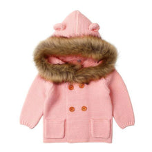 Load image into Gallery viewer, Winter Fashionable Sweaters For Baby Cardigans Autumn Hooded Newborn Knitted Jackets Cartoon Bear Children Long Sleeve Clothing