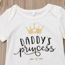 Load image into Gallery viewer, 3PCS Cute Newborn Baby Girl Outfits Clothes Tops Bodysuit Shorts Pants Set For Girls WIth Print Dadys Princess