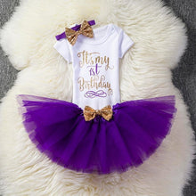Load image into Gallery viewer, Modern Birthday Outfit Ensemble One Year Little Girl Dress Clothing Baby Child Summer Clothes With Unicorn Dress Design For Girls